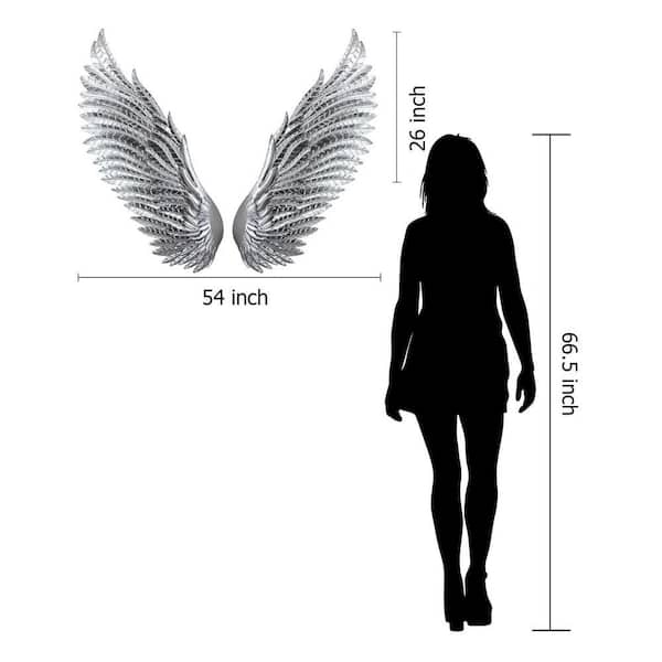 Classy Art Chic Silver Wings Mixed Metal Media Wall Art SH1400