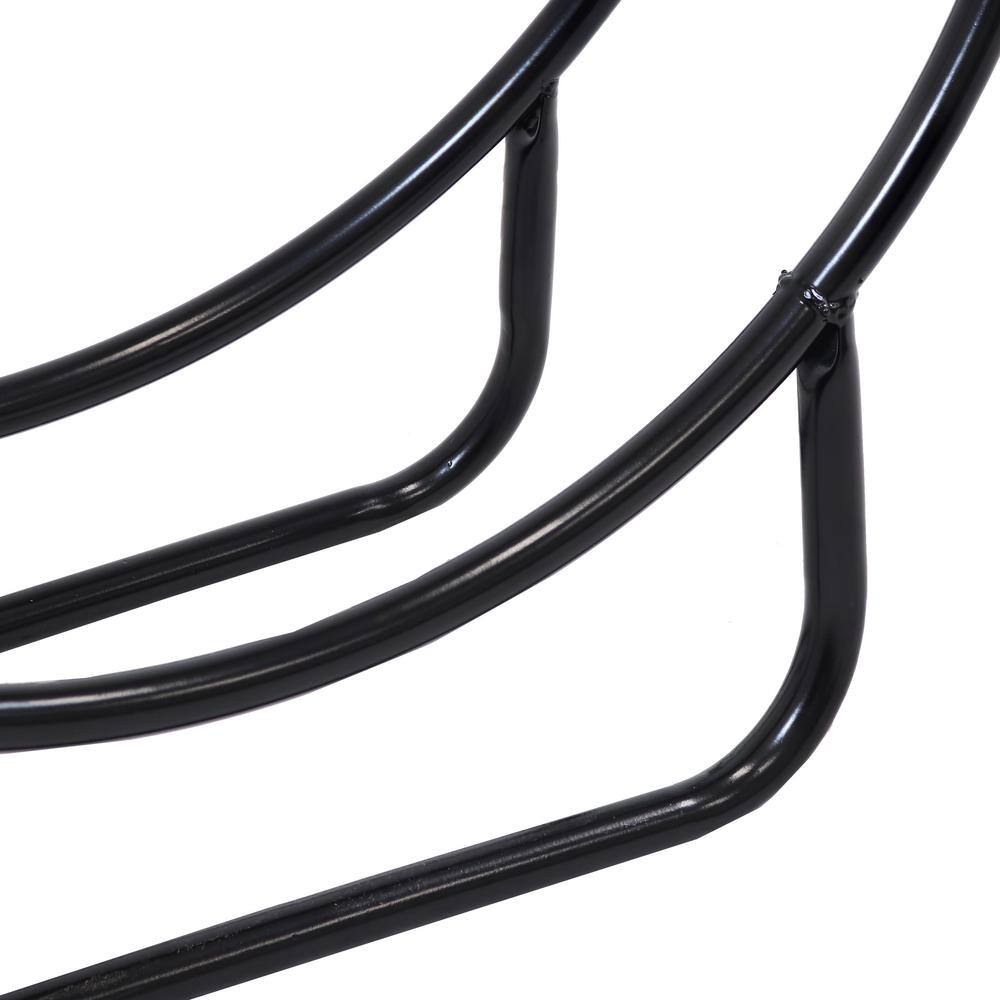 Black Tubular Steel 40-Inch Round Firewood Log Rack