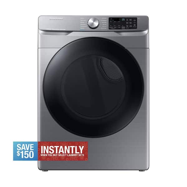7.5 cu. ft. Smart Stackable Vented Electric Dryer with Steam Sanitize+ in Platinum