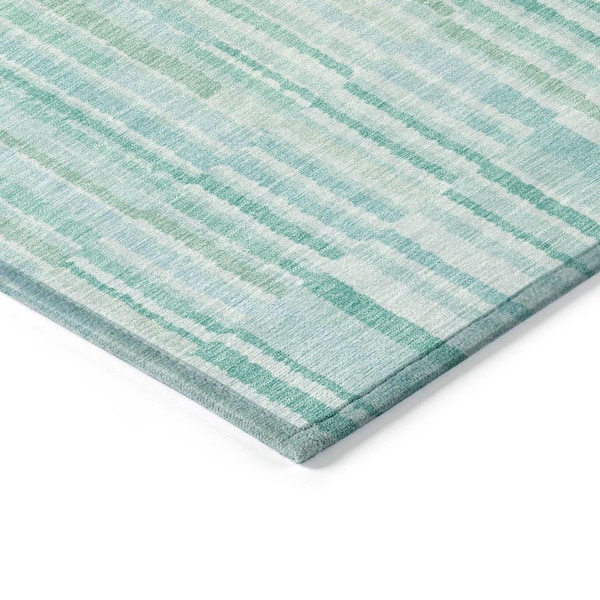 Chantille Machine Washable Indoor/Outdoor Abstract ACN2102 Turquoise 2 ft. 6 in. x 3 ft. 10 in. Area Rug
