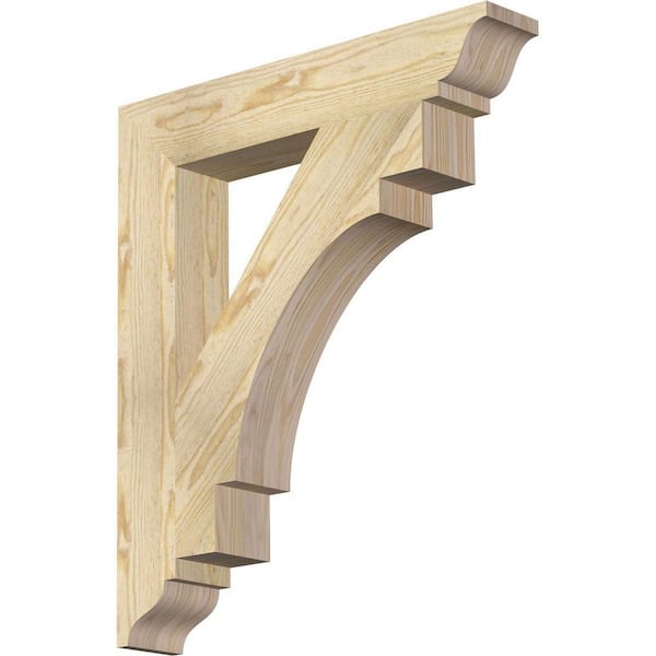 Ekena Millwork 4 in. x 28 in. x 24 in. Douglas Fir Merced Traditional Rough Sawn Bracket
