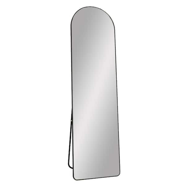 Unbranded 16.5 in. W x 59.8 in. H Arched Black Metal Full Length Floor Mirror