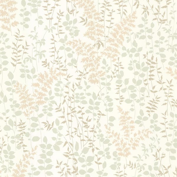 Brewster Dixon Beige Forest Leaves Beige Wallpaper Sample