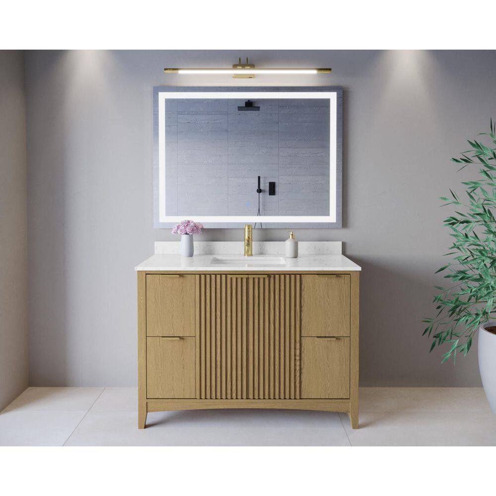 Palmilla 48 in. Single Freestanding Natural Oak Bath Vanity with Carrara Cultured Marble Top Assembled price history on PriceWatchPro