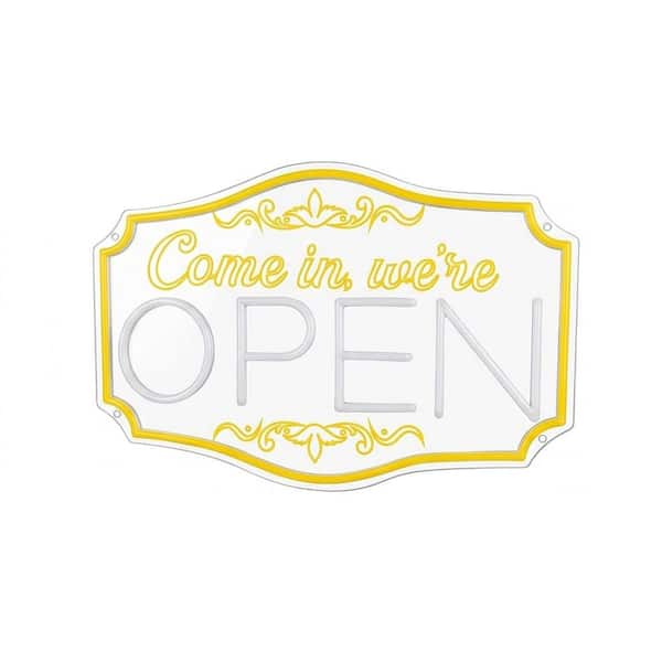 1 Pack Ultra Bright LED Neon Open Sign 12V Silicone Strip Light with ON/OFF Switch for Window Storefront Bar