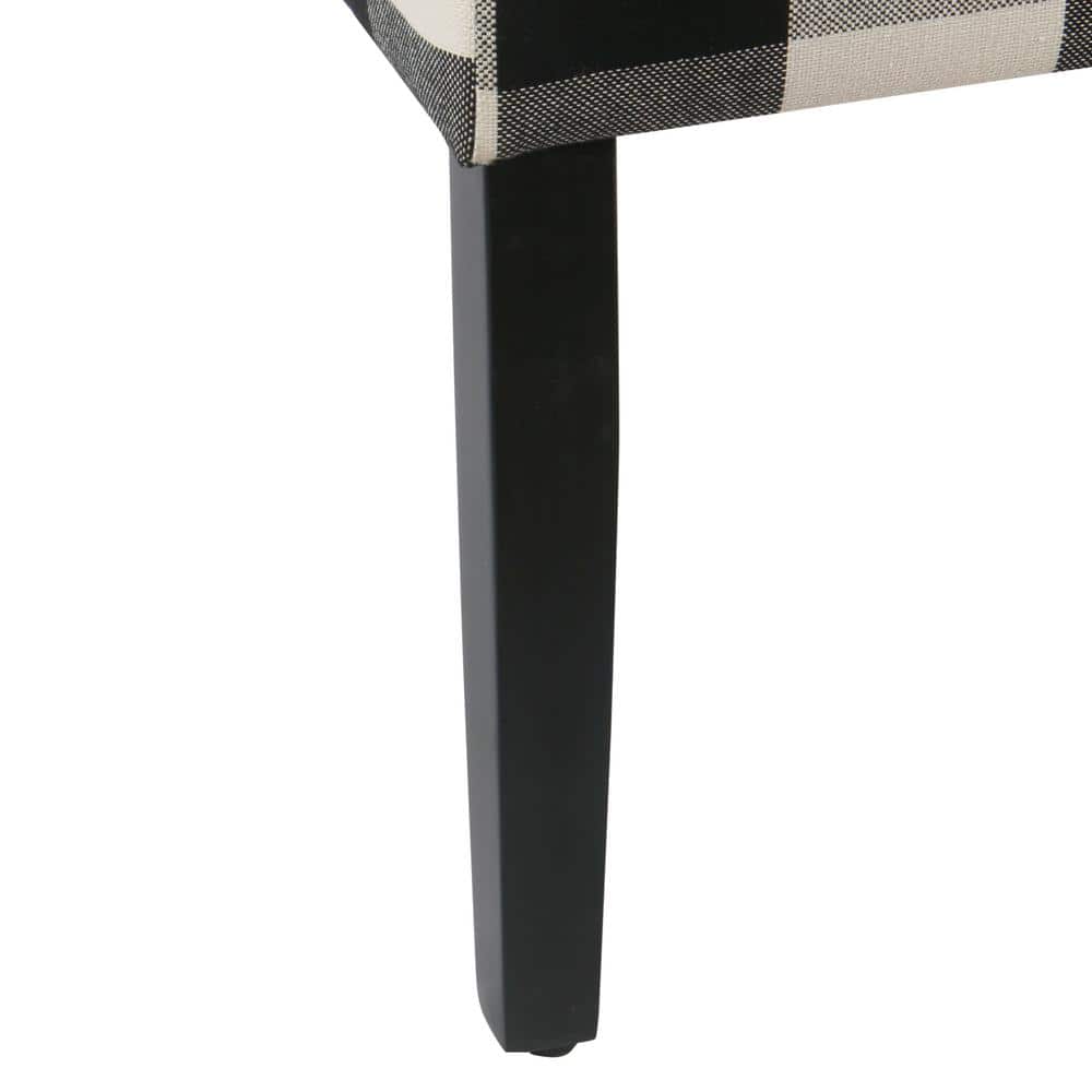 Modern Masculine Black Plaid Parsons Side Chair Set