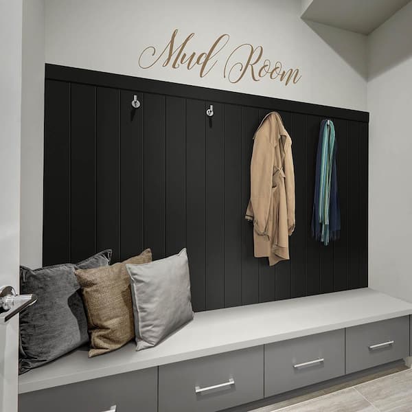 1 in. x 6 in. x 8 ft. Timeless MDF Boards Midnight Black Smooth Nickel Gap Shiplap (6-Pack)