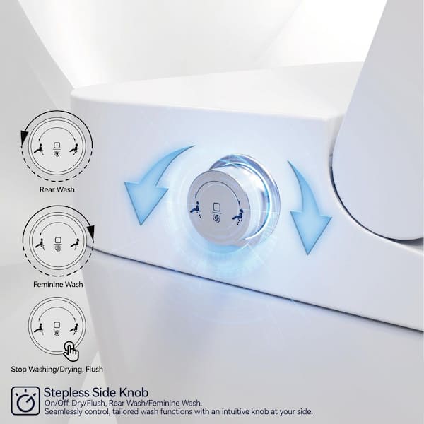 Unbranded Elongated Luxury Smart Bidet Toilet with Heated Seat & Automatic Flush