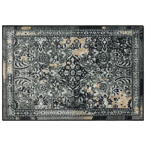 Mohawk Home Garden City Charcoal 2 ft. x 3 ft. 4 in. Distressed Runner Rug
