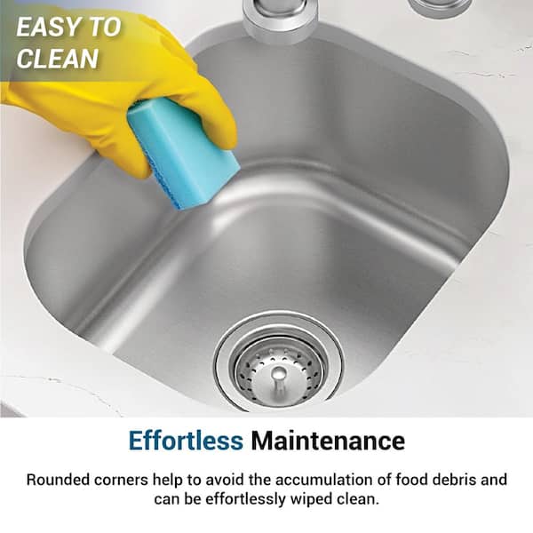 Undermount 23 in. 18-Gauge Stainless Steel Bar Sink in Brushed Stainless with Gooseneck Kitchen Faucet Undermount 23 in. 18-Gauge Stainless Steel Bar Sink in Brushed Stainless with Gooseneck Kitchen Faucet