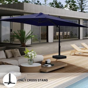 10x10 ft. 360°Rotation Square Outdoor Cantilever Patio Umbrella in Navy Blue