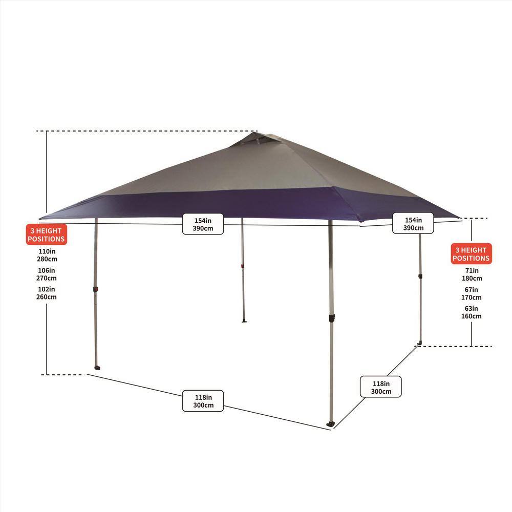 Crown Shade 13 ft. Blue and Gray Polyester Canopy Tent