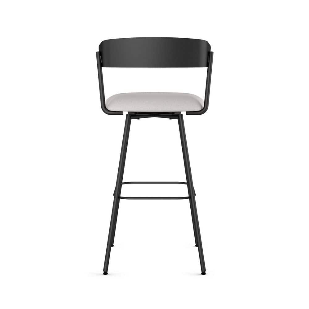Ludwig Light Grey Swivel Counter Stool with Black Metal Frame