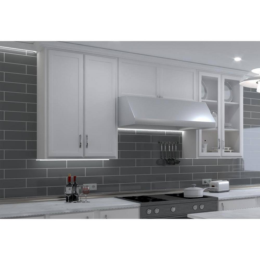 Perfecto Marvelli 4'' x 16'' Gray Ceramic Textured Subway Tile