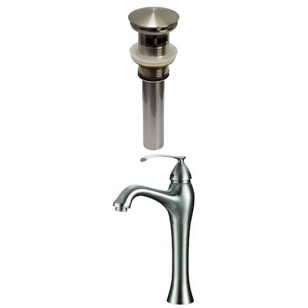 Unbranded Katrina Single Handle Vessel Sink Faucet with Pop-Up Drain in Brushed Nickel 16GS-29483