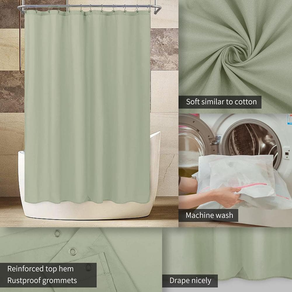 Desert Sage Waterproof Fabric Shower Curtain with Magnets