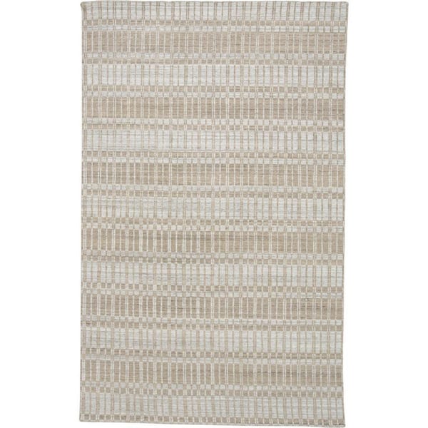 HomeRoots 10 x 14 Tan, Ivory Geometric Area Rug