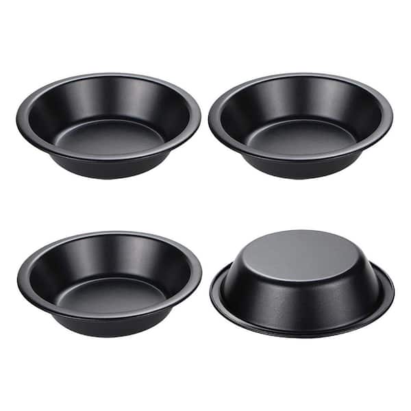 Nonstick Round Carbon Steel Mini Pie Pan Bakeware Set with Food Grade Coating for Oven Baking 4-Pack