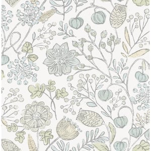 Blue and Green Southern Trail Peel and Stick Wallpaper Sample