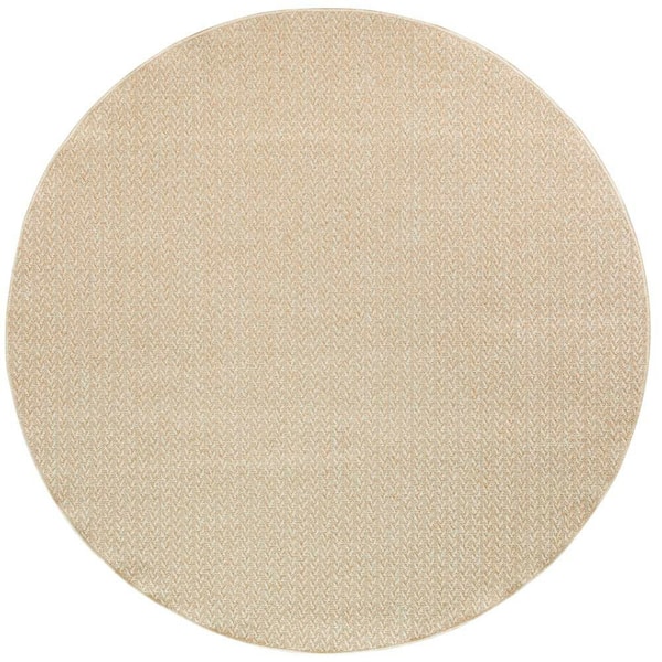 Tulum Cream 8 ft. Round x 8 ft. All-Over Design Contemporary Round Area Rug
