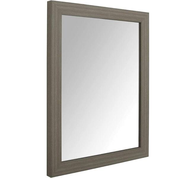 Afoxsos 16 in. x 20 in. Rectangular Framed Barnwood Wall Mounted Mirror ...