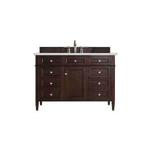 Brittany 48.0 in. W x 23.5 in. D x 34 in. H Bathroom Vanity in Burnished Mahogany with Ethereal Noctis Quartz Top
