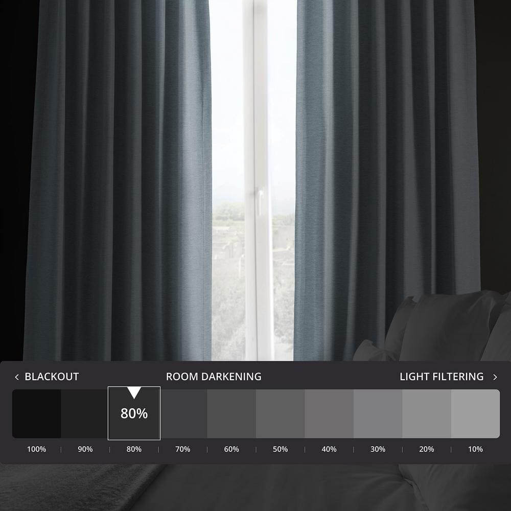 Gulf Blue Blackout Polyester Window Panel, 96 Inches