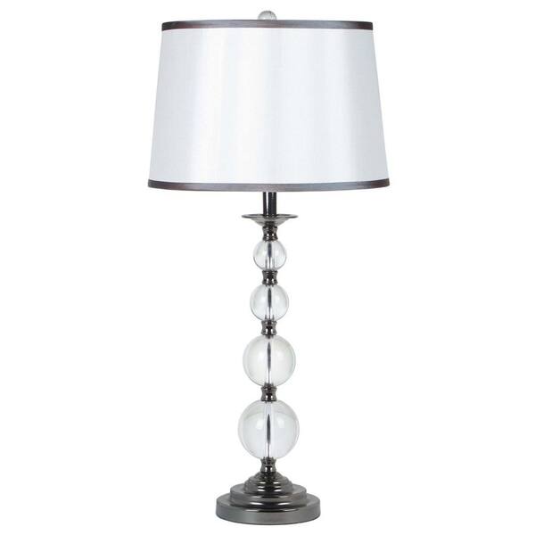 Unbranded STA Indoor Clear Crystal With Black Chrome Metal Finish Table Lamp-DISCONTINUED