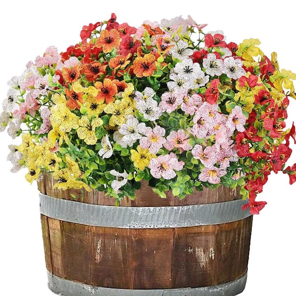 Afoxsos 13.78 in. Mixed Colors Artificial Daisy Flowers for Outdoor Use