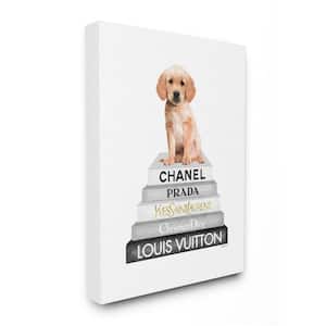 Stupell Industries Fashion Designer Pet Dog Bookstack White Pink  Watercolor by Amanda Greenwood Canvas Abstract Wall Art 24 in. x 30 in.  agp-227_cn_24x30 - The Home Depot