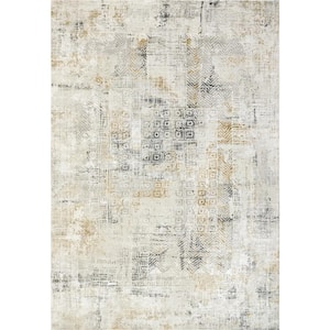 Quartz Ivory/Slate 2 ft. x 3 ft. 11 in. Transitional Polyester Area Rug