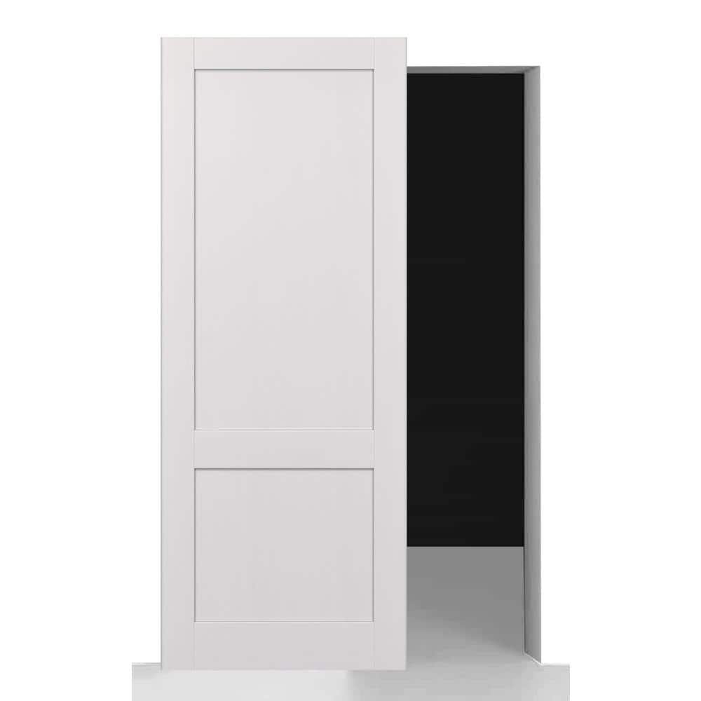 Shaker 2 Panel 28 in. x 96 in. Bianco Noble Composite Wood Hidden w/Base Board Sliding Barn Door with Hardware Kit price history on PriceWatchPro