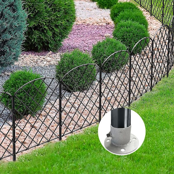 Iron Fence Post Base for 1.9 Inch Round Post, 2 Pack, with 10 Sets of Screws
