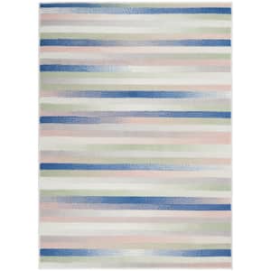 Whimsicle Ivory Multicolor 5 ft. x 7 ft. Geometric Contemporary Area Rug