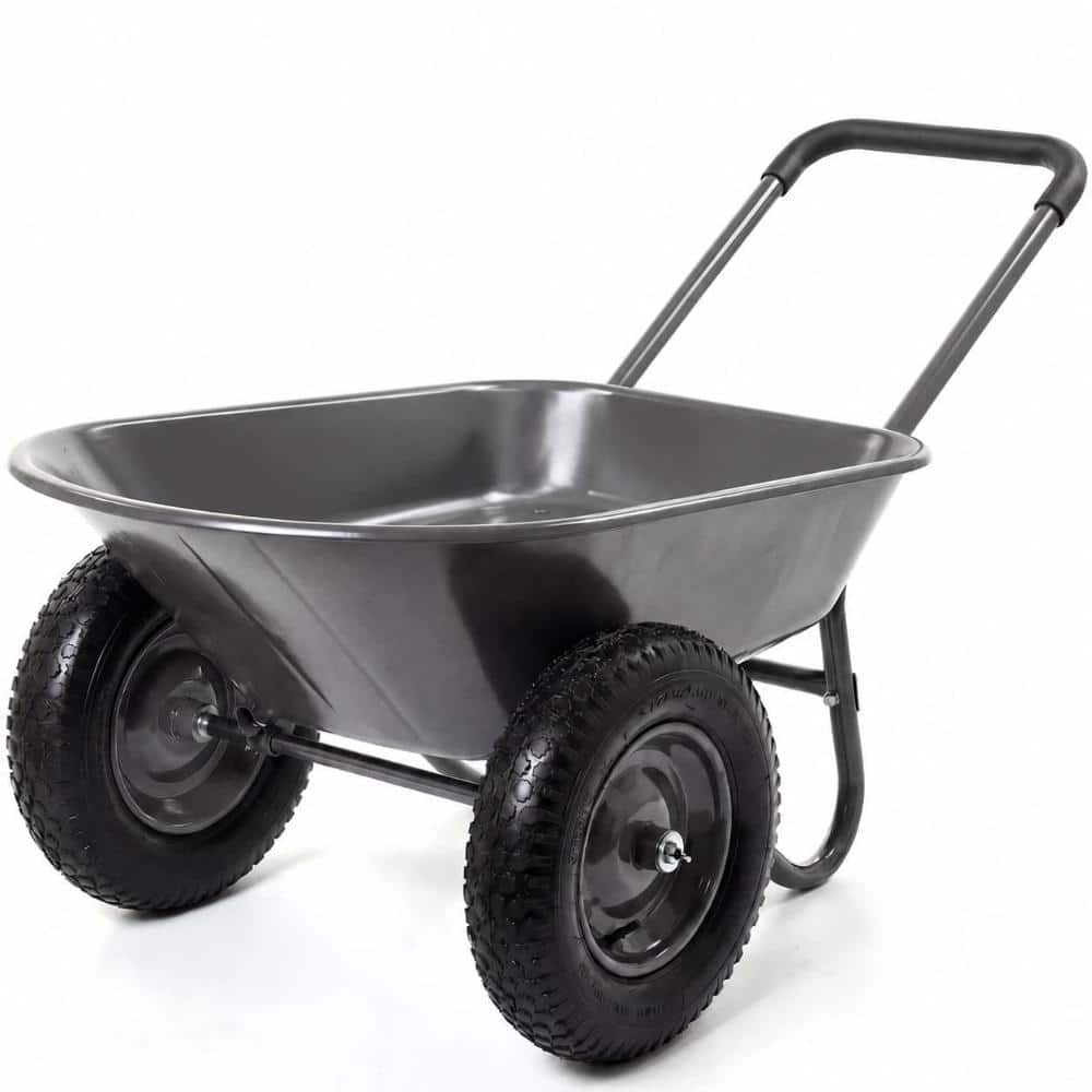 4 cu. ft. 600 lb. Dual-Wheel Poly Wheelbarrow with 14 in. Pneumatic Tires, Gray price history on PriceWatchPro