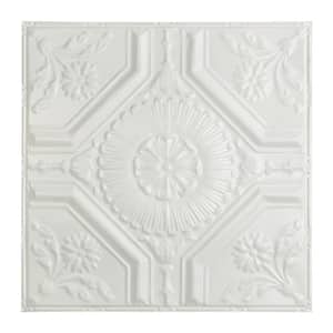 Rochester 2 ft. x 2 ft. Nail Up Metal Ceiling Tile in Matte White (Case of 5)