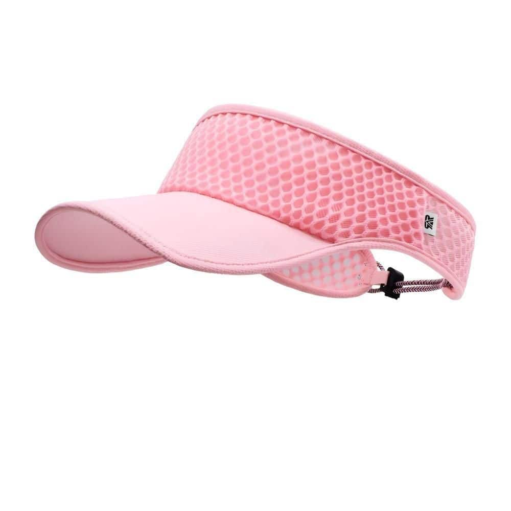 Wide Brim Quick Dry, Open Top Sun Visor Hat (1-Pack), Lightweight Adjustable UV Protection Cap for Golf Tennis, Pink