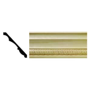 1600 1/2 in. x 5-1/4 in. x 6 in. Hardwood White Unfinished Rondele Crown Moulding Sample