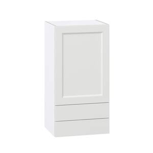 J COLLECTION Alton Painted 24 in. W x 35 in. H x 14 in. D in White Shaker Assembled Wall Kitchen Cabinet with 2 Drawers