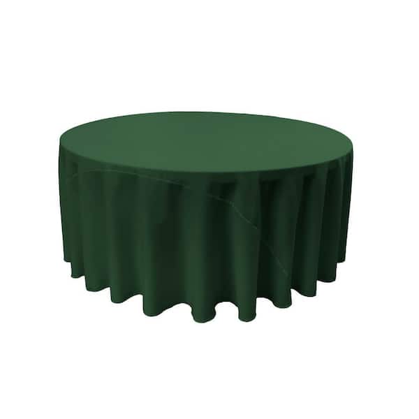 108 in. Hunter Green Polyester Poplin Round Tablecloth
