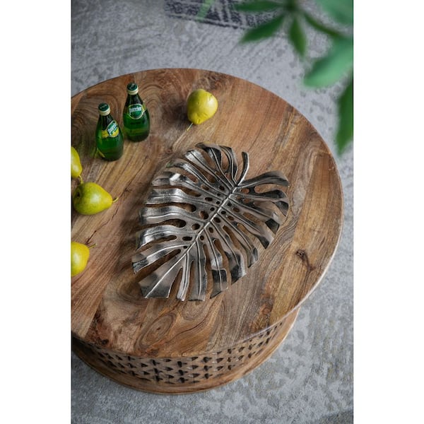 18.9 in. x 13.4 in. x 1.4 in. Gold Monstera Leaf Wall Decor, Vintage Aluminum Metal Wall Decor