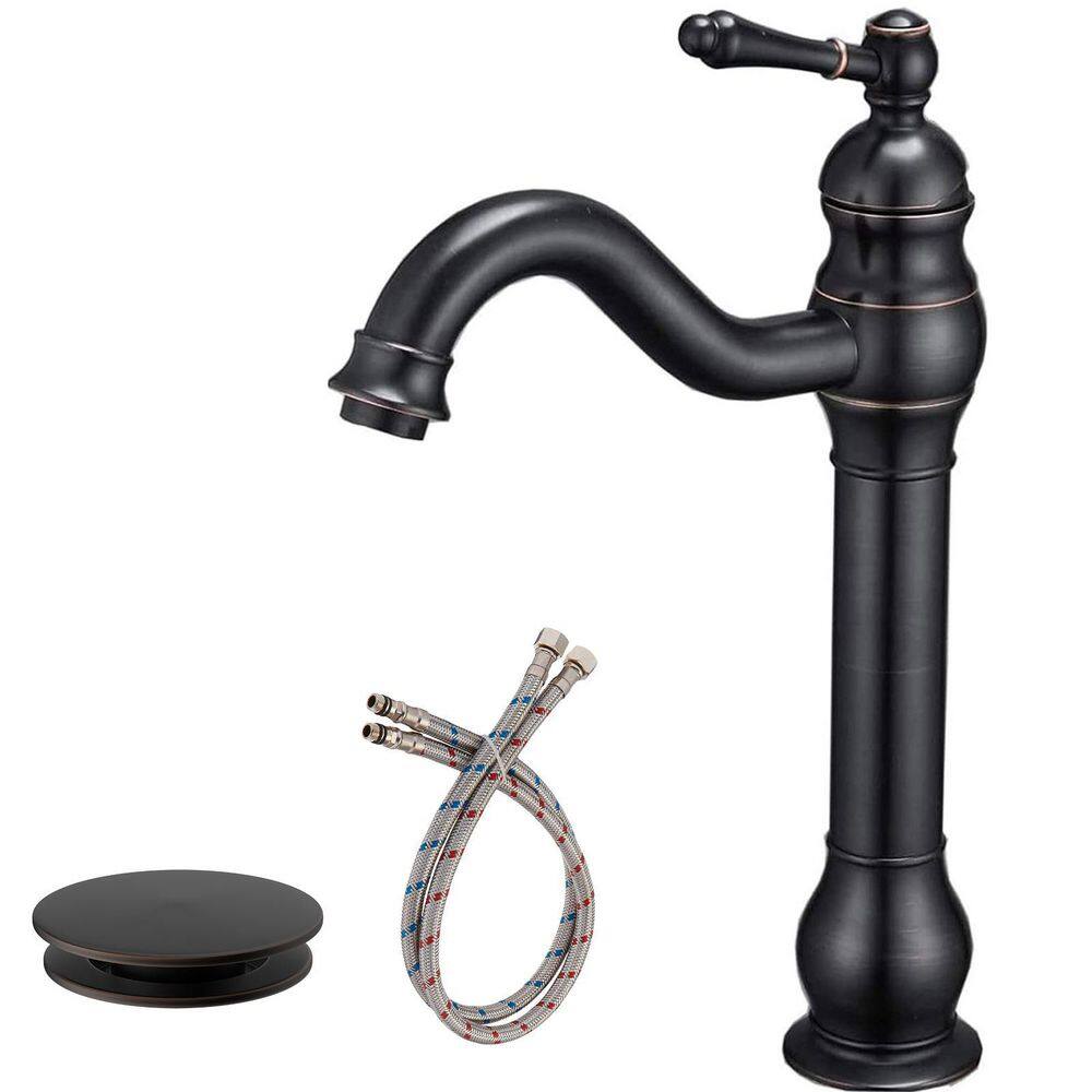 Waterfall Single Hole Single-Handle Vessel Sink Faucet with Pop-Up Drain Assembly in Oil Rubbed Bronze price history on PriceWatchPro