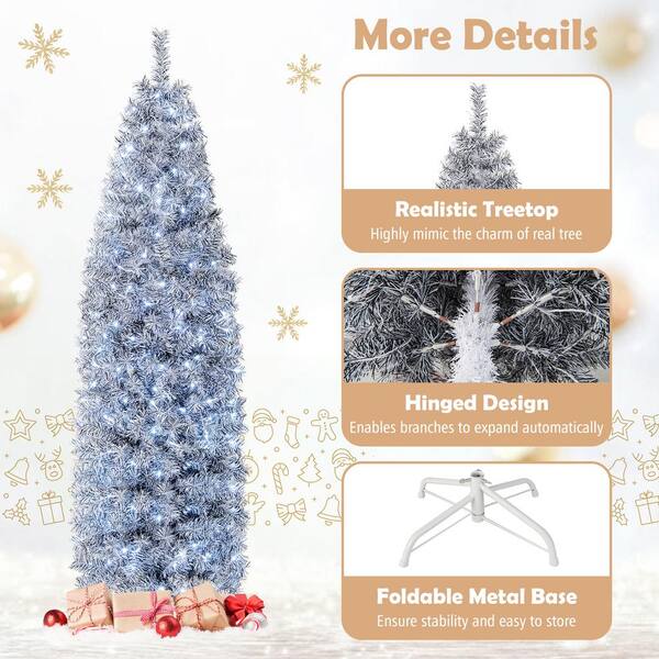 7Ft Pre-lit Artificial Christmas Trees Xmas Detachable Tree with 1000  Branch Tips Decoration with DIY 450 LED Lights 8 Lighting Modes 