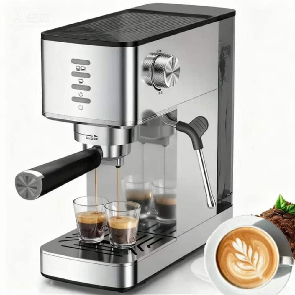 2-Cup Stainless Steel Silver Espresso Coffee Maker with Space Saving Design with Milk Frother Steam Wand price history on PriceWatchPro
