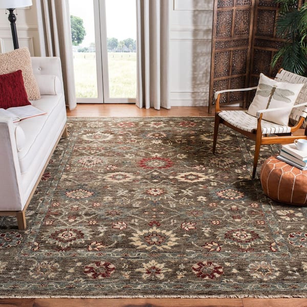 Samarkand 8 ft. x 10 ft. Brown/Taupe Oriental Area Rug