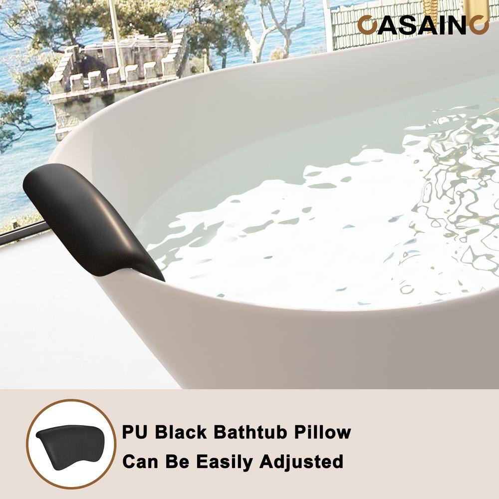 66.9'' Matte White Solid Surface Freestanding Bathtub
