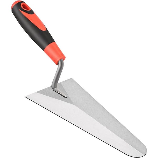 KIWDZFU 12 in. x 4.4 in. Stainless Steel Pointing Trowel with Soft Grip Handle for Grouting Plastering Flooring Finishing