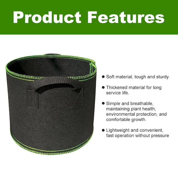 1pc Non-woven Fabric Potato Grow Bag, Minimalist Black Grow Bag