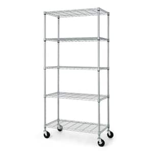 Silver 5-Tier Adjustable Welded Steel Heavy Duty Garage Storage Unit Shelving (36 in. W x 72 in. H x 18 in. D)