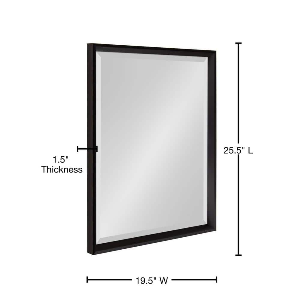 Calter Contemporary Black Polystyrene 25x30 Rectangular Wall Mirror